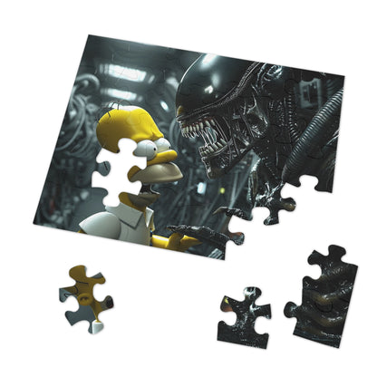 The Alien Meets Homer Jigsaw Puzzle (30, 110, 252, 500,1000-Piece)