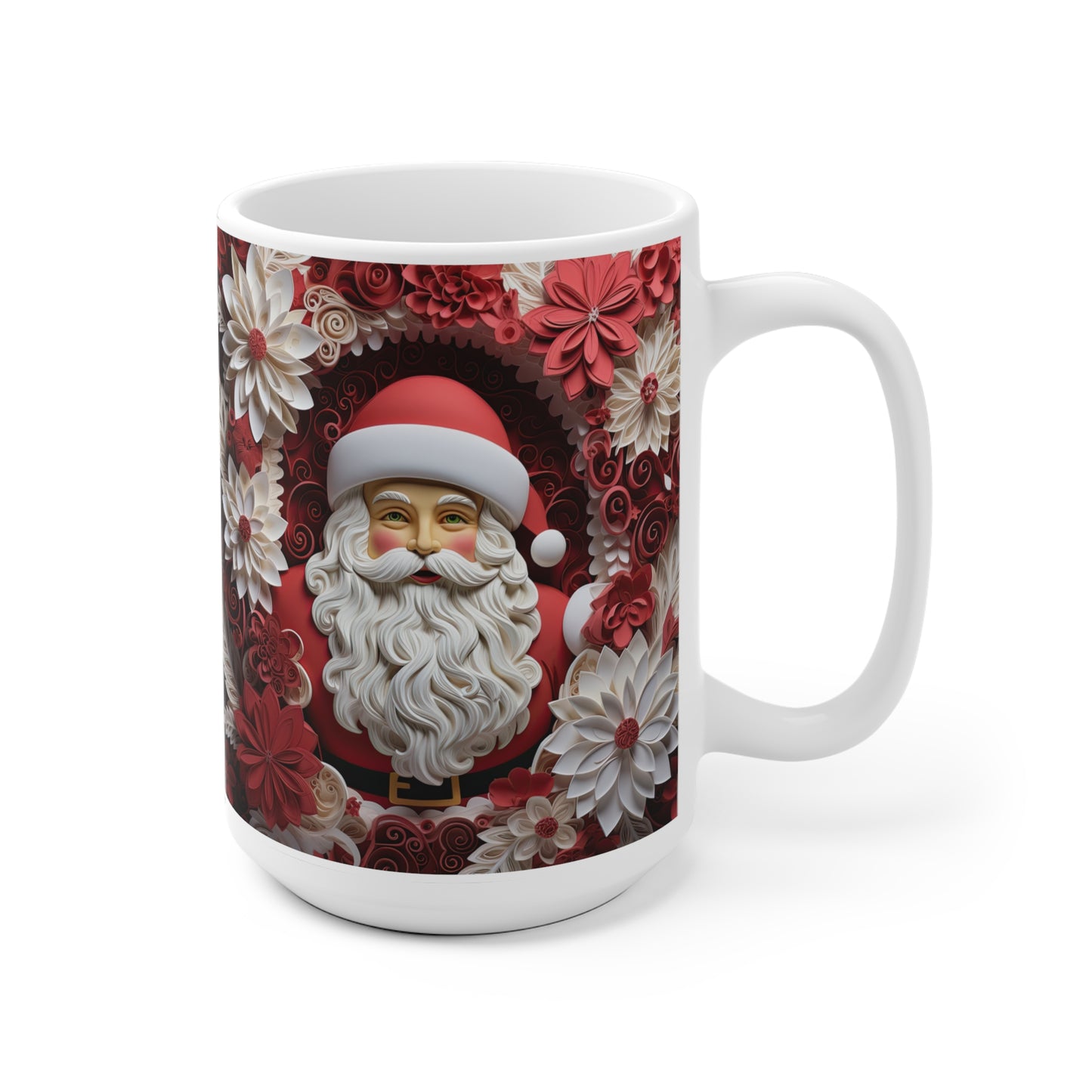 Santa Christmas Coffee Cup, Ceramic Christmas Coffee Mug