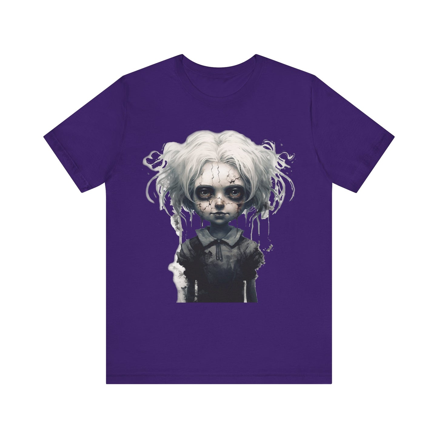 Creepy Doll Halloween Unisex Jersey Short Sleeve Tee
