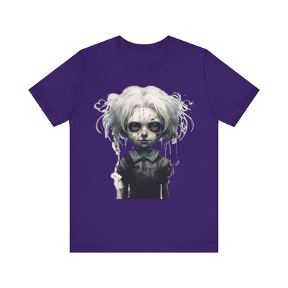 Creepy Doll Halloween Unisex Jersey Short Sleeve Tee