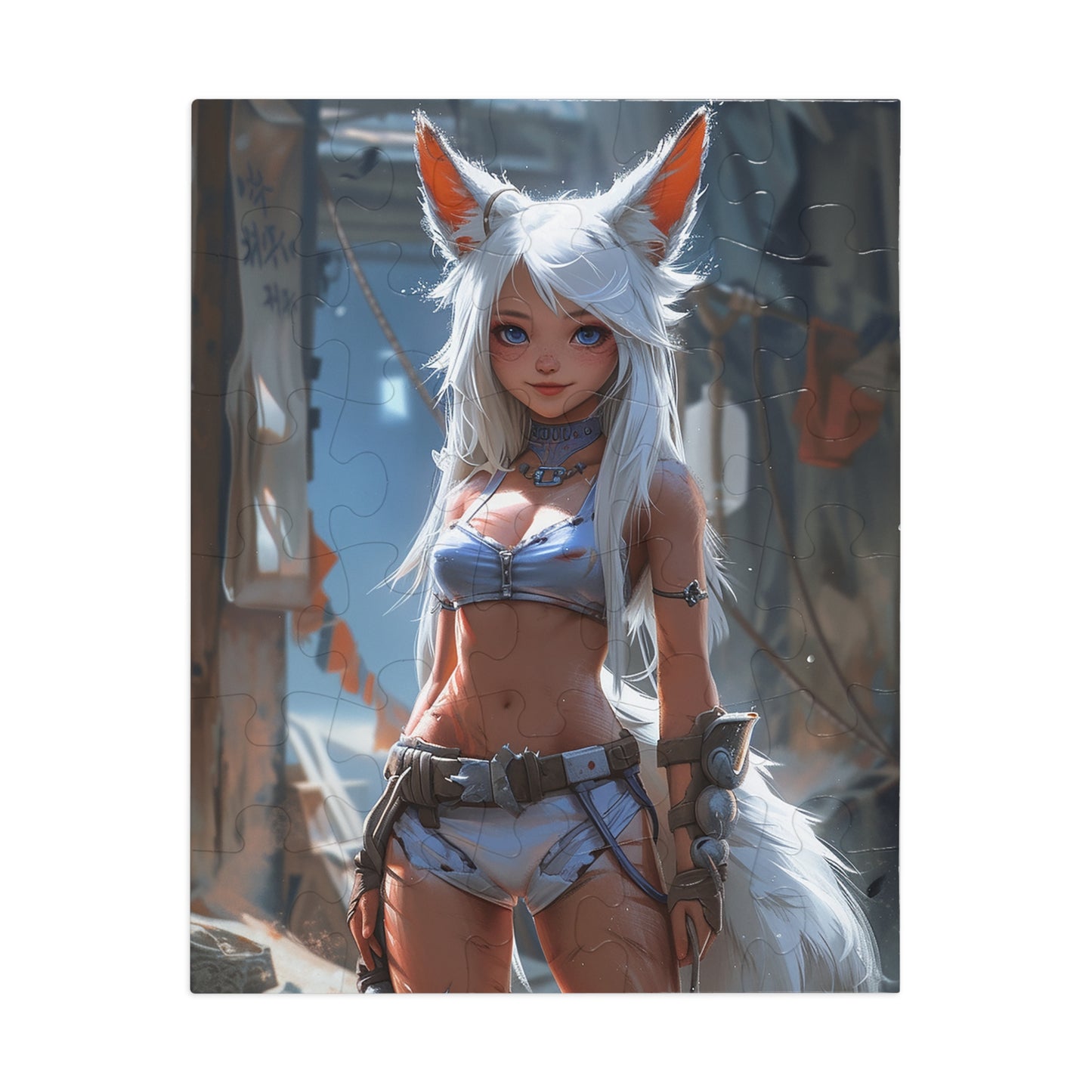 Anime Female Fox Warrior  Jigsaw Puzzle (30, 110, 252, 500,1000-Piece)