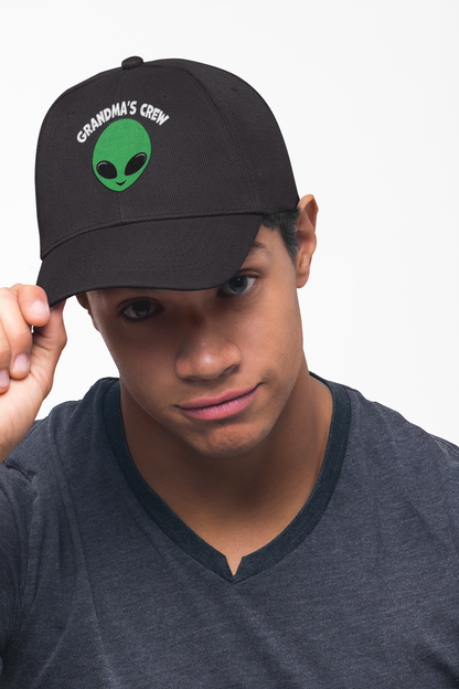 Grandma's Crew Alien Dad Cap - Fun and Casual Embroidered Hat