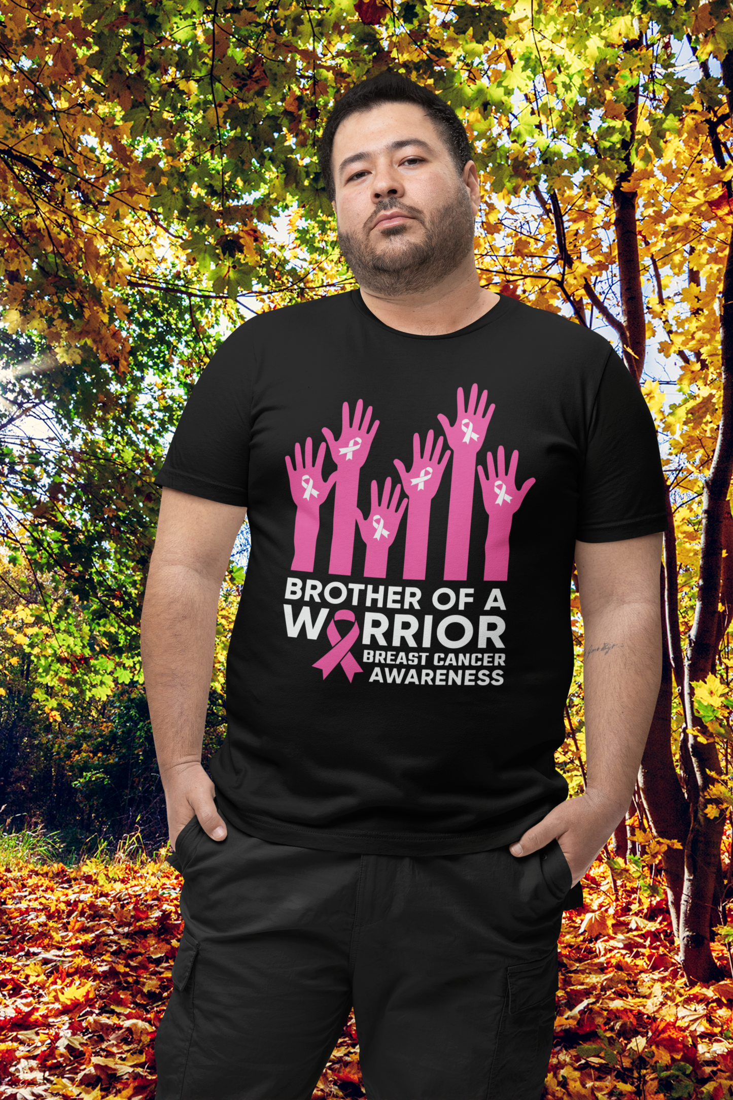 Brother of a Warrior Breast Cancer Awareness Jersey Short Sleeve Tee