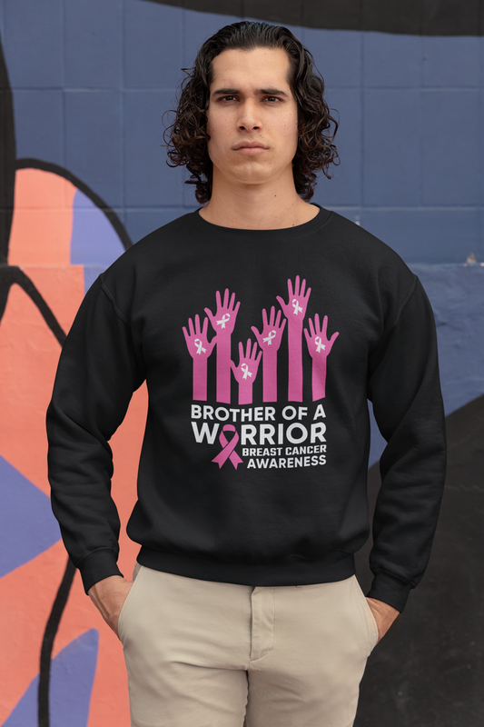 Brother of a Warrior Breast Cancer Awareness Heavy Blend™ Crewneck Sweatshirt