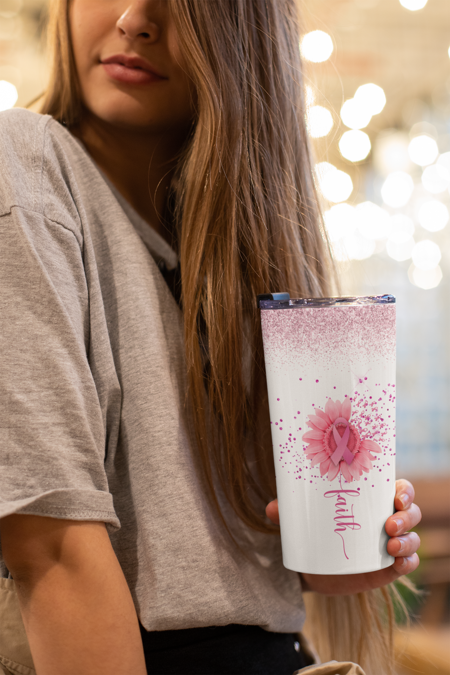 Breast Cancer Awareness FAITH Tumbler 20oz