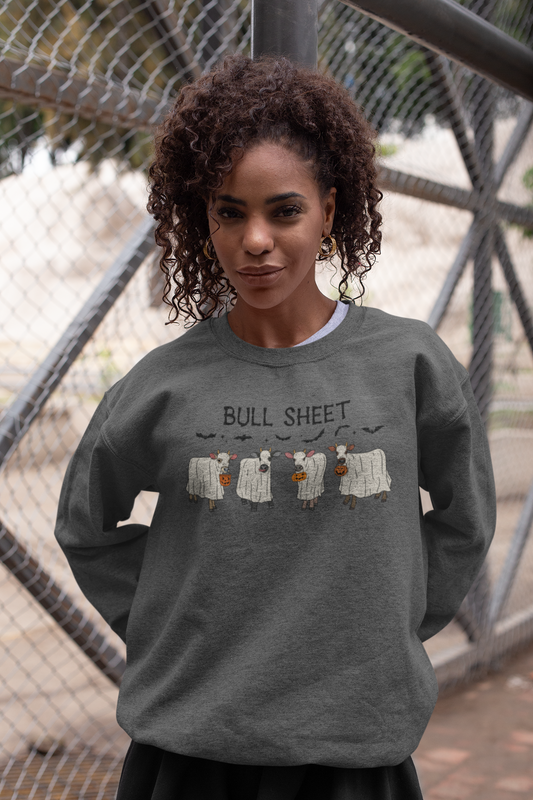Bull Sheet Cow Sweatshirt, Halloween Shirt,  Heavy Blend™ Crewneck Sweatshirt