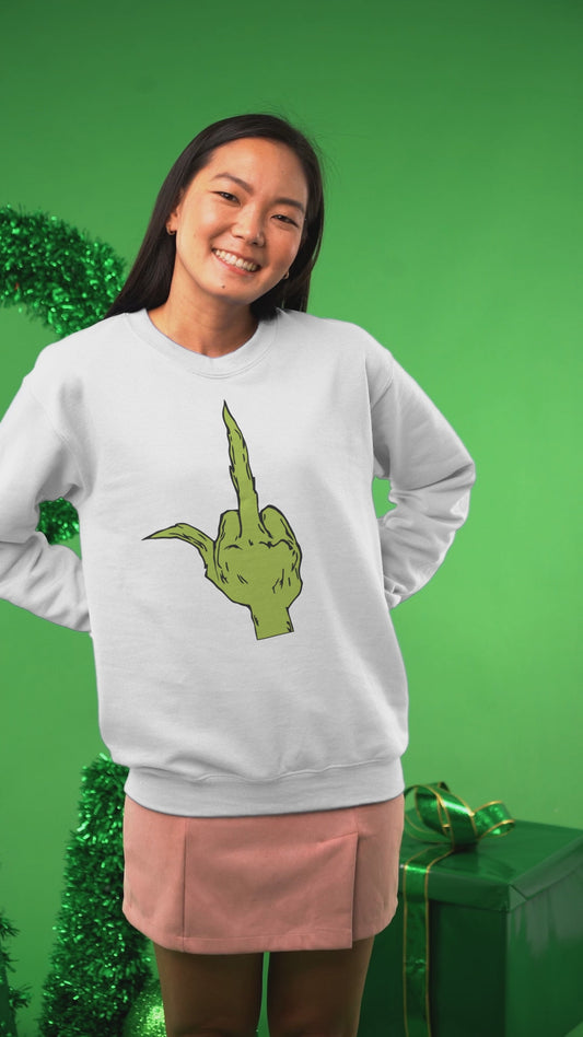 The Grinch Middle Finger!  Unisex Heavy Blend™ Crewneck Sweatshirt