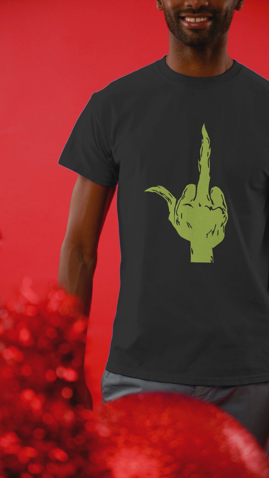 Grinch Middle Finger  Unisex Jersey Short Sleeve Tee