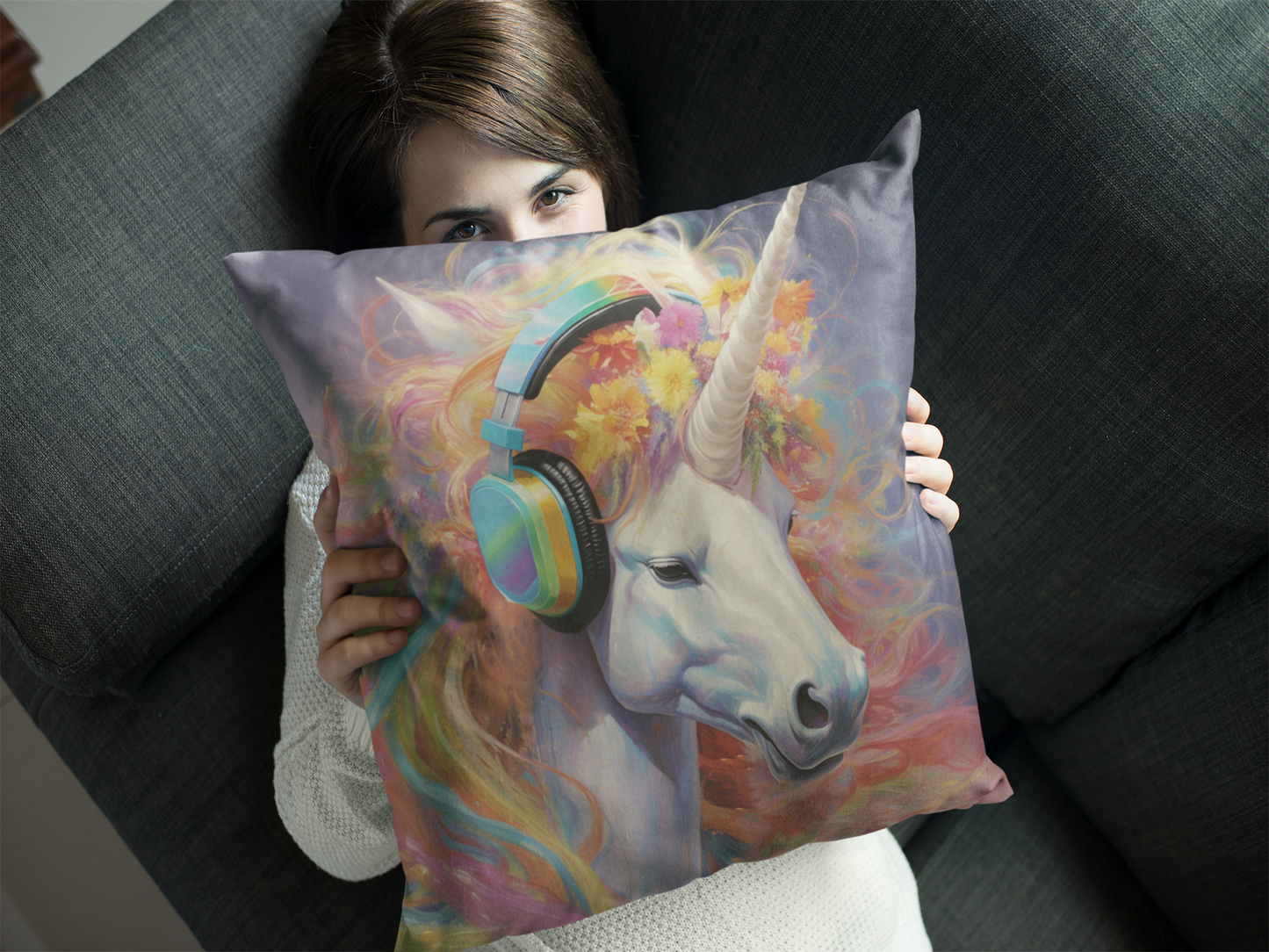 Unicorn Square Pillow